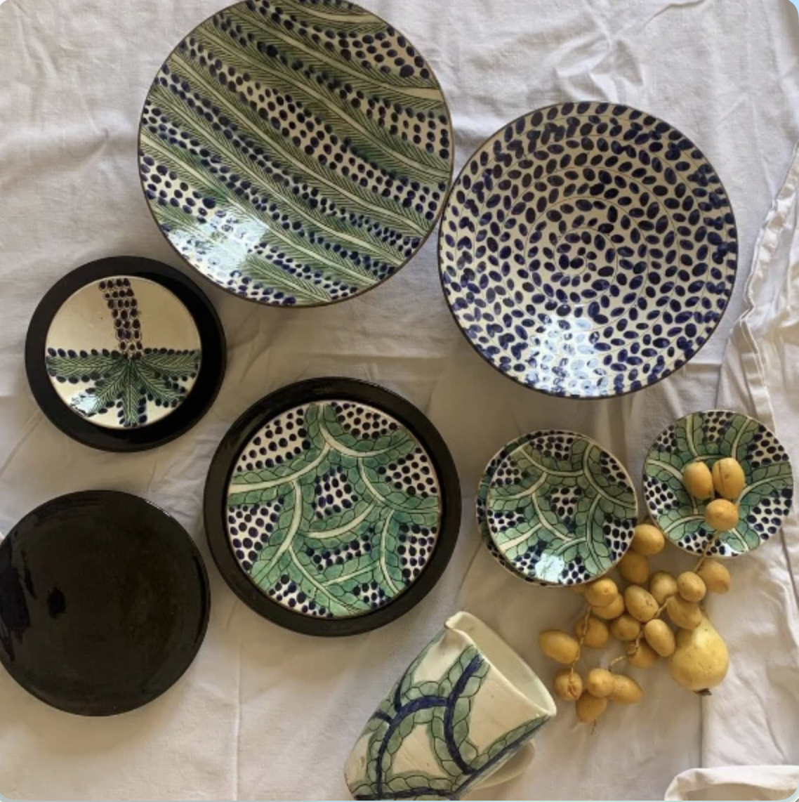 Service assiettes artisanat égyptien du Fayoum